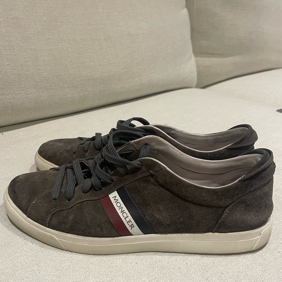 MONCLER Grey Suede Sneakers - Picture 1 of 7